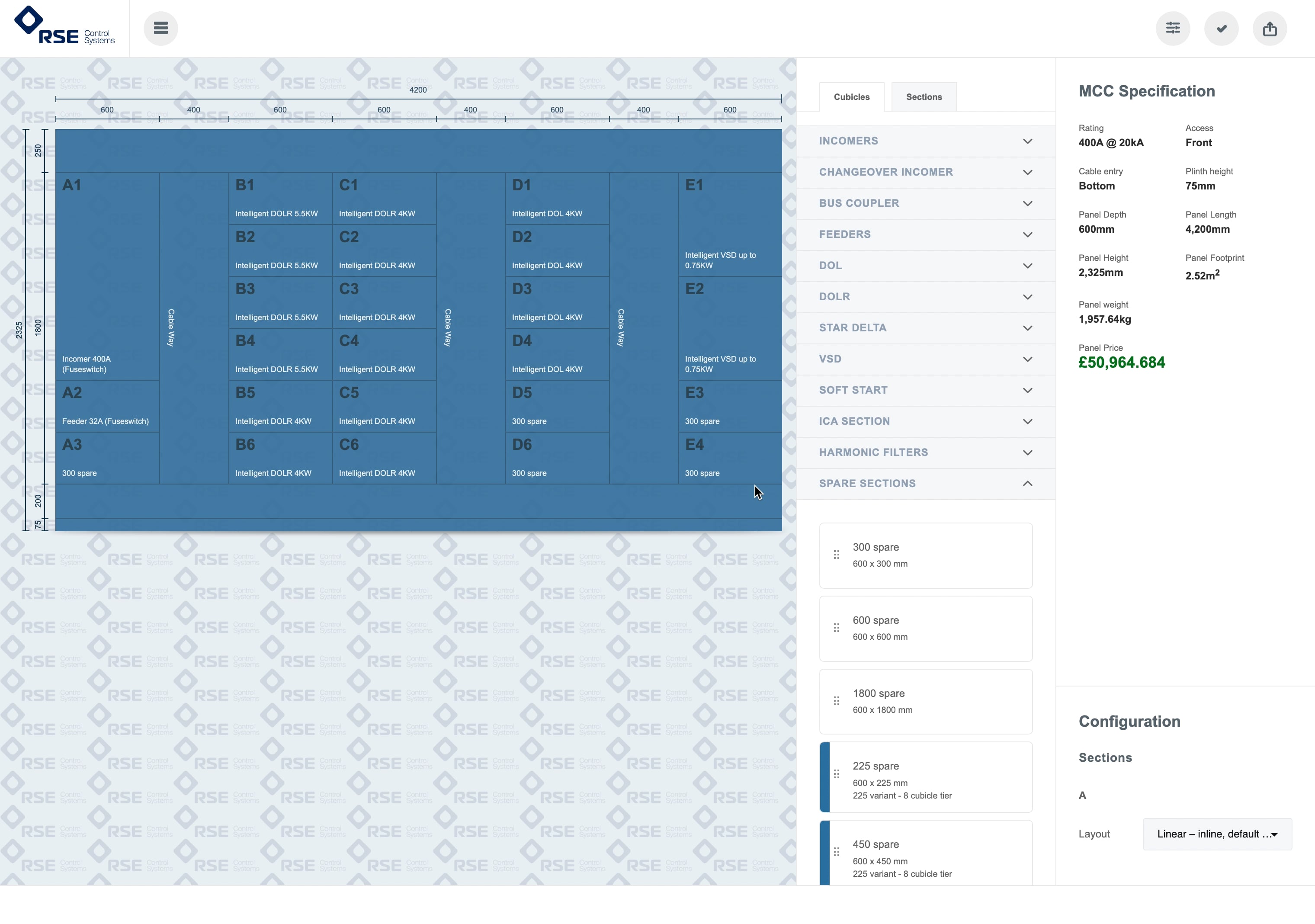Motor Control Centre Configurator | Instant budget price & design